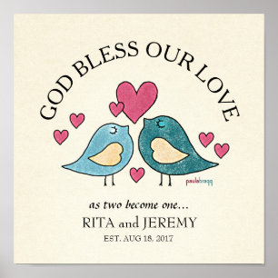 God zegene onze liefde: Gepersonaliseerd Poster