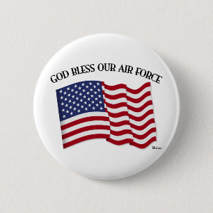 GOD ZEGENE ONZE LUCHTMACHT met de vlag van NL Ronde Button 5,7 Cm