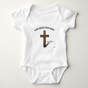 GOD ZEGENE ONZE MARINE met robuust kruis Romper