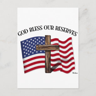 GOD ZEGENE ONZE RESERVES met robuust kruis & VS-vl Briefkaart