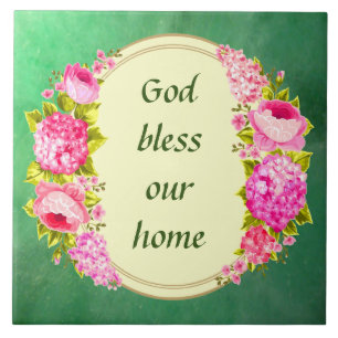 God zegene onze thuiskeramische Tegel Tegeltje