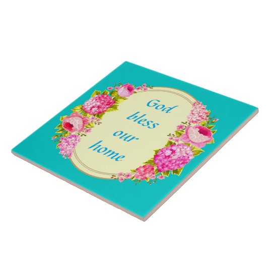 God zegene onze thuiskeramische Tegel Tegeltje (Zijkant)