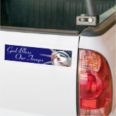 God zegene onze troepen bumpersticker (Op Truck)