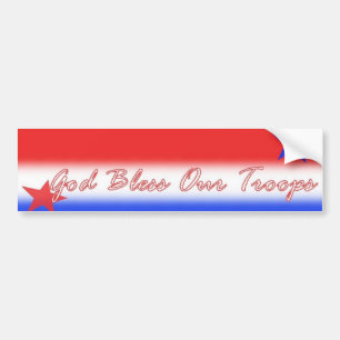 God zegene onze troepen bumpersticker