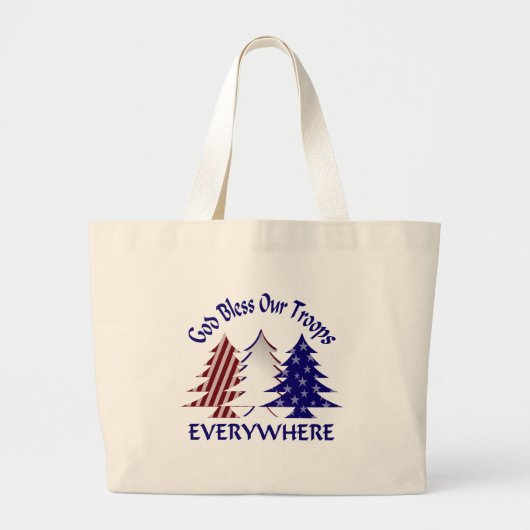 God zegene onze troepen grote tote bag (Voorkant)