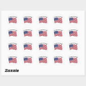 God zegene onze troepen met Amerikaanse vlag Ronde Sticker (Vel)