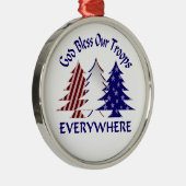 God zegene onze troepen met Kerstmis Metalen Ornament (Rechts)