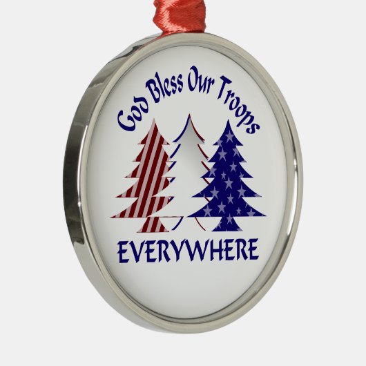 God zegene onze troepen met Kerstmis Metalen Ornament (Rechts)