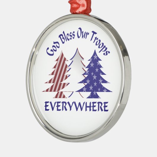 God zegene onze troepen met Kerstmis Metalen Ornament (Links)