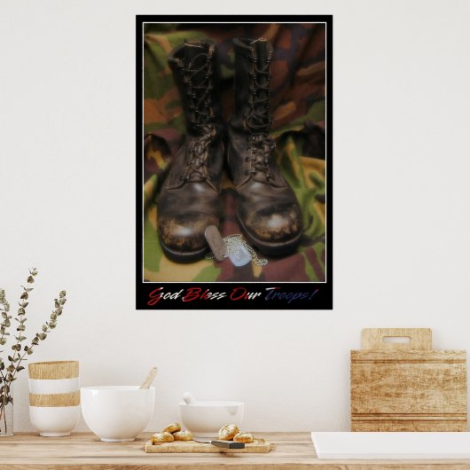 God zegene onze troepen poster (Keuken)