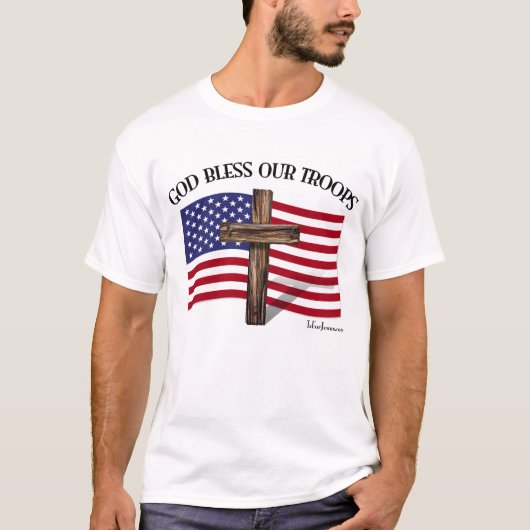 GOD ZEGENE ONZE TROEPEN T-SHIRT (Voorkant)