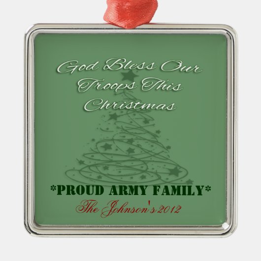 God zegene onze troepenversiering metalen ornament (Voorkant)