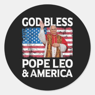 God zegene Paus Leo en Amerika is Paus Leo XIV Ronde Sticker