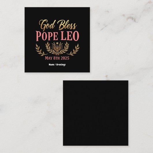 God zegene paus Leo viert nieuwe paus 8 mei 2025 Vierkante Visitekaartje (Voorkant / Achterkant)