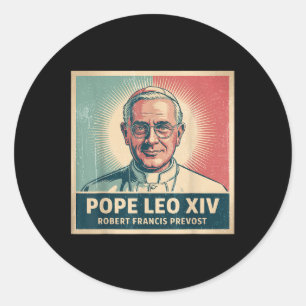 God zegene Paus Leo XIV 7 Ronde Sticker