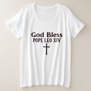 God zegene Paus Leo XIV Grote Maat T-shirt