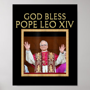 God zegene Paus Leo XIV Katholiek Portret Religieu Poster