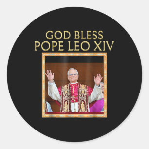 God zegene Paus Leo XIV Portret Ronde Sticker
