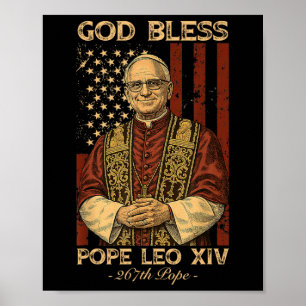 God zegene Paus Leo XIV Robert Francis Prevost Ame Poster