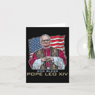 God zegene Paus Leo XIV Robert Nieuwe Paus Retro A Kaart