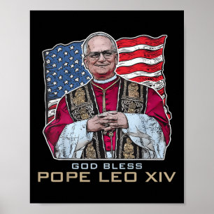God zegene Paus Leo XIV Robert Nieuwe Paus Retro A Poster