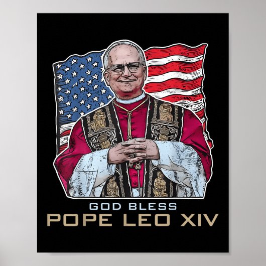 God zegene Paus Leo XIV Robert Nieuwe Paus Retro A Poster (Voorkant)