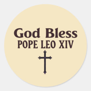God zegene Paus Leo XIV Ronde Sticker