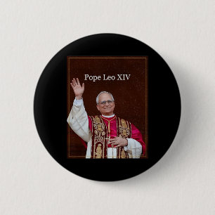 God zegene Paus Leo XIV Shirt Ronde Button 5,7 Cm