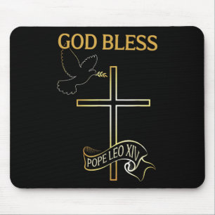 God zegene Paus Leo XIV Vintage Christelijk Muismat