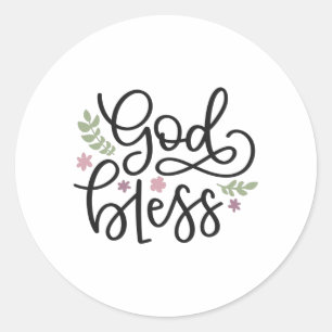 God zegene ronde sticker