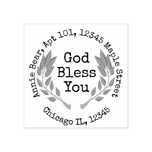 God zegene u Bay Laurel met retouradres Rubberstempel (Afrduk)