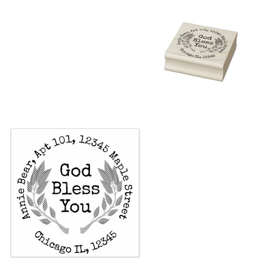 God zegene u Bay Laurel met retouradres Rubberstempel (Gestempeld)