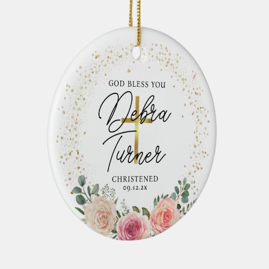 God zegene u doop Kerstmis Keramisch Ornament (Rechts)