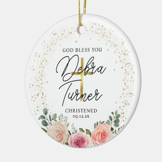 God zegene u doop Kerstmis Keramisch Ornament (Links)