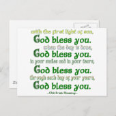 God zegene u Ierse zegen Briefkaart (Voorkant / Achterkant)