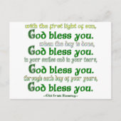 God zegene u Ierse zegen Briefkaart (Voorkant)