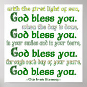 God zegene u Ierse zegen Poster (Voorkant)