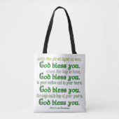 God zegene u Ierse zegen Tote Bag (Voorkant)