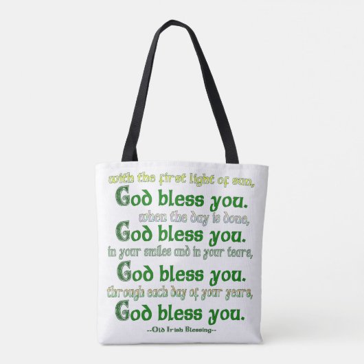 God zegene u Ierse zegen Tote Bag (Achterkant)