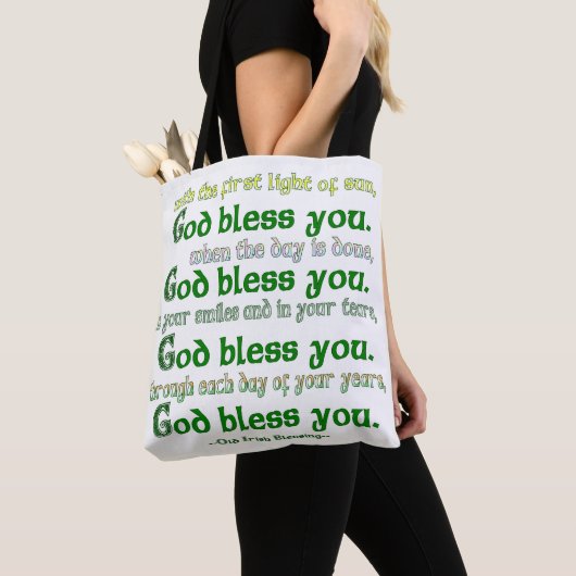 God zegene u Ierse zegen Tote Bag (Dichtbij)