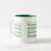 God zegene u Ierse zegen Tweekleurige Koffiemok (Voorkant links)
