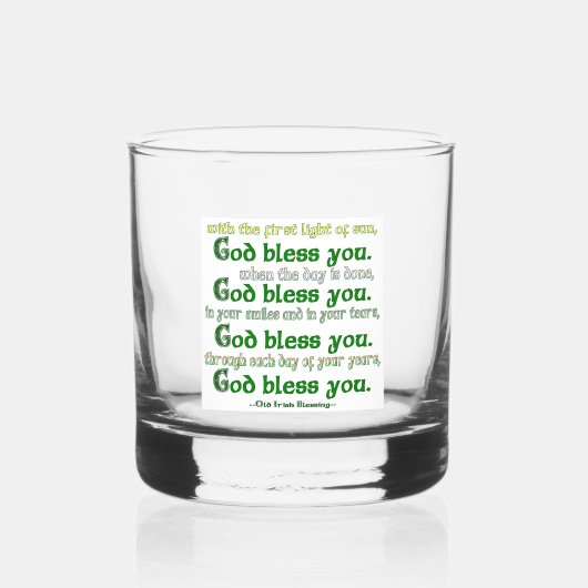 God zegene u Ierse zegen Whisky Glas (Voorkant)