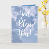 God zegene u met de achtergrond van mooie wolken kaart (Gele Bloem)