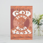 God zegene u met het Inspirerend tekstontwerp. Briefpapier (Staand voorkant)