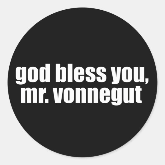 God zegene u, Mr. Vonnegut Ronde Sticker (Voorkant)