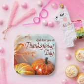 God zegene u op de Dag van de Thanksgiving Papieren Bordje (Feest)