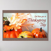 God zegene u op de Dag van de Thanksgiving Poster (Voorkant)