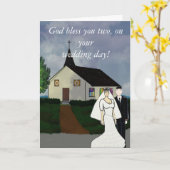 God zegene u, op uw trouwdag Kaart (Gele Bloem)