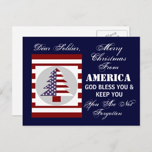 GOD ZEGENE U SOLDAAT KERST KAART (Voorkant / Achterkant)