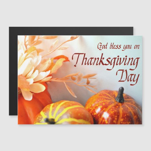 God zegene u Thanksgiving Wenskaart Magnetische Uitnodiging (Voorkant / Achterkant)